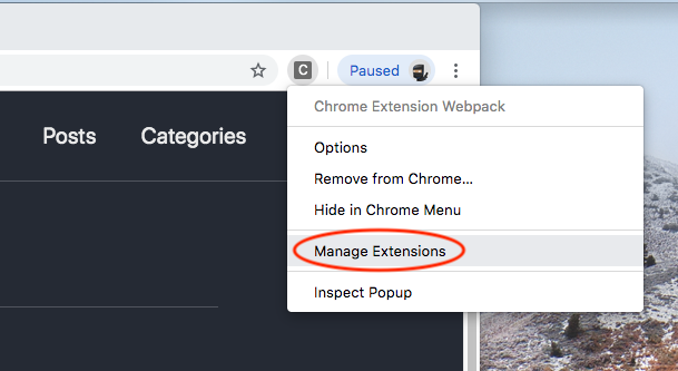 Manage Chrome Extension