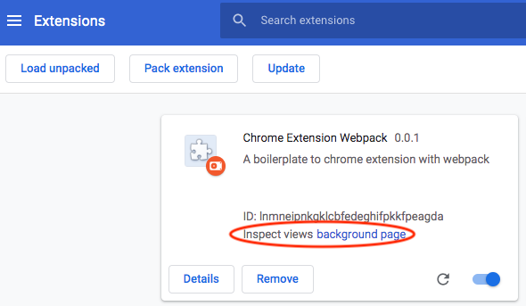 Inspect Chrome Extension's Views