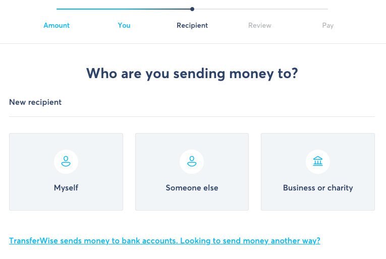 TransferWise Transfer Flow - Recipient List
