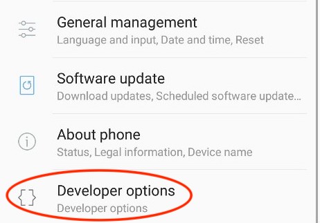 Android Developer options