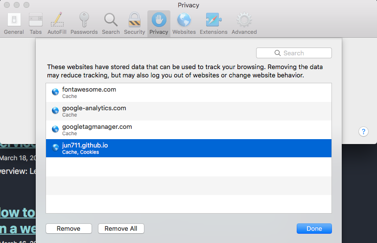 Safari Privacy Manage Website Data